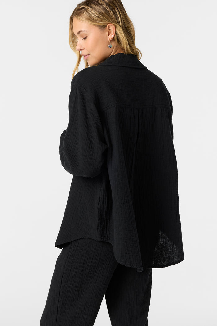 Leni Relaxed Long Sleeve Top - Black | O'Neill