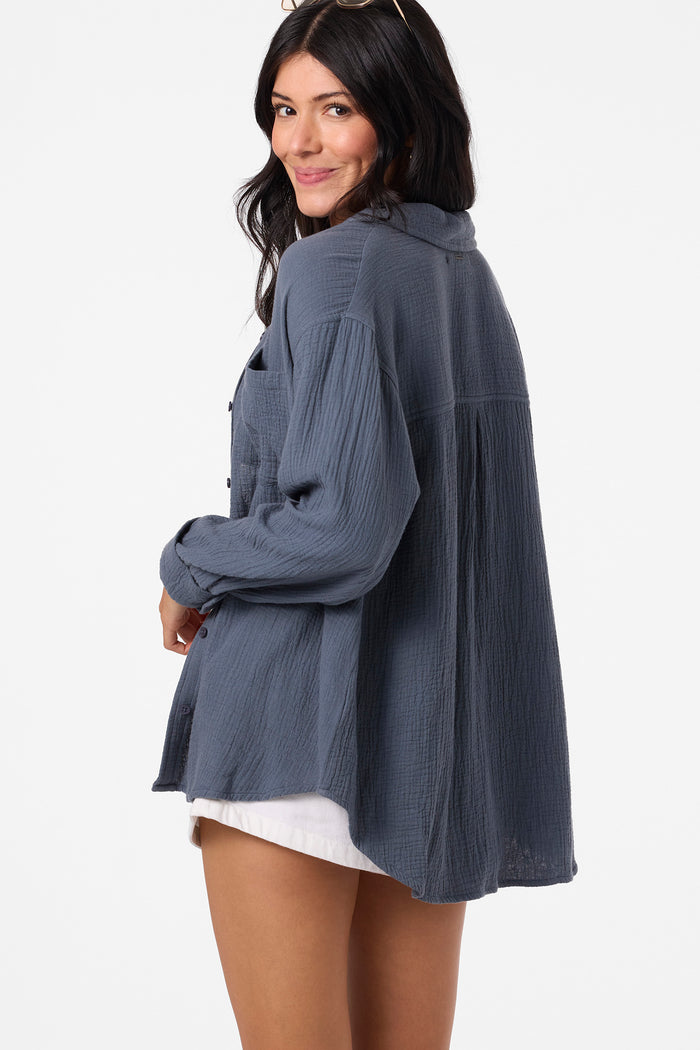 Leni Relaxed Long Sleeve Top - Slate | O'Neill