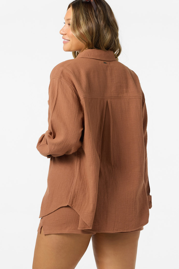 Leni Relaxed Long Sleeve Top - Carob Brown | O'Neill