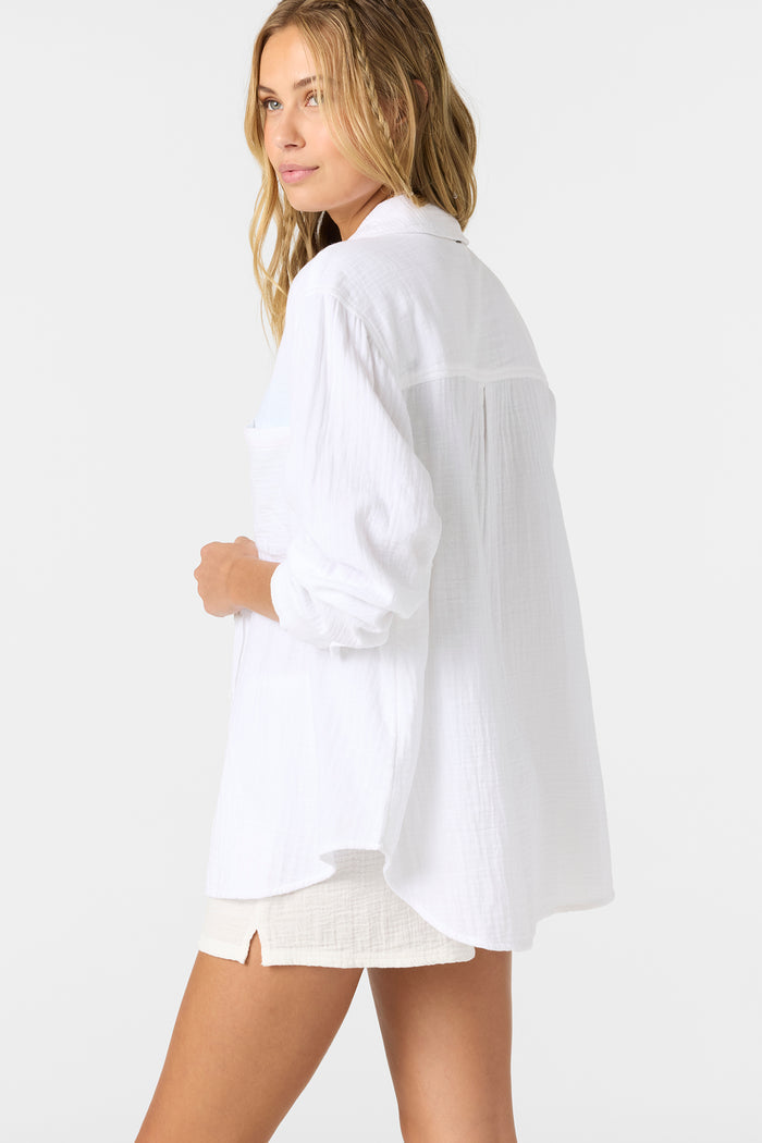 Leni Relaxed Long Sleeve Top - White | O'Neill