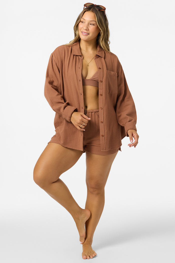 Leni Relaxed Long Sleeve Top - Carob Brown | O'Neill