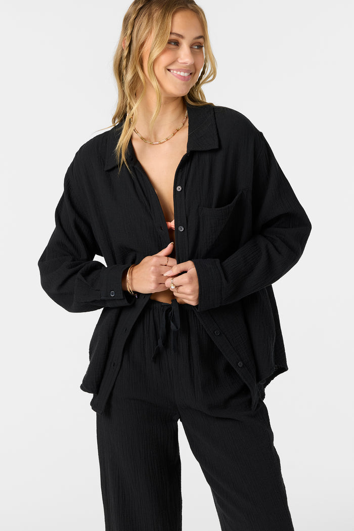 Leni Relaxed Long Sleeve Top - Black | O'Neill