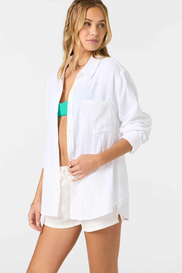 Leni Relaxed Long Sleeve Top - White | O'Neill