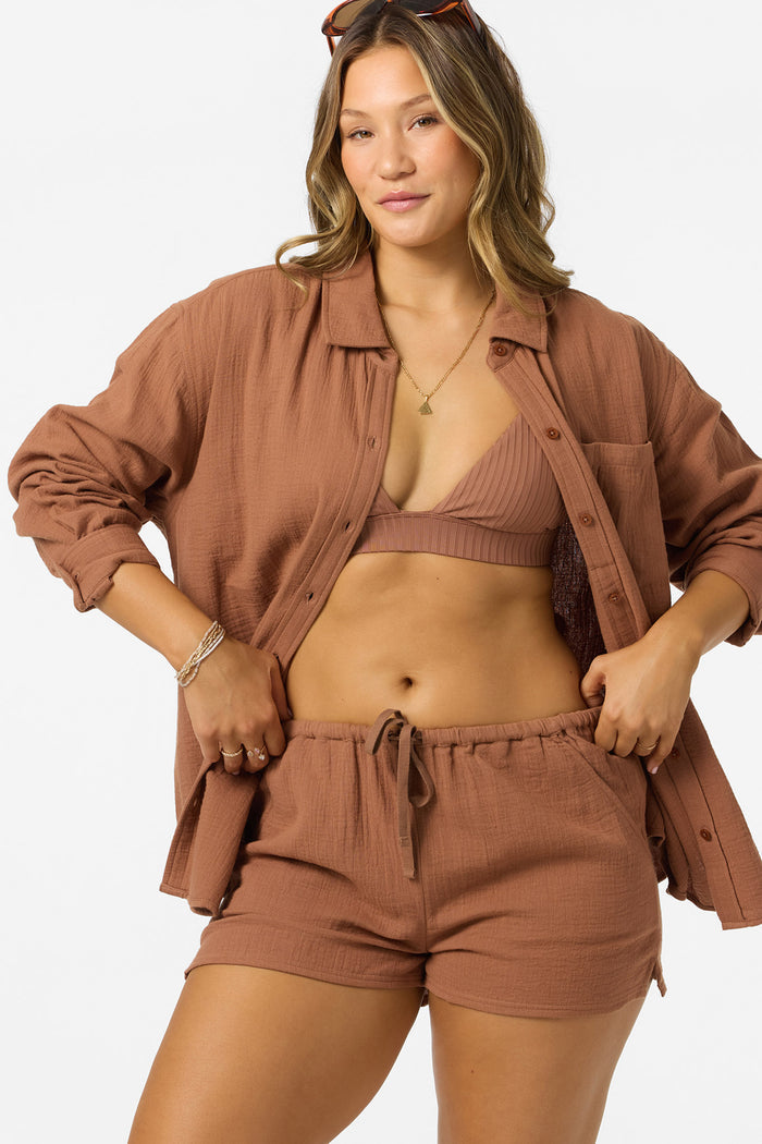 Leni Relaxed Long Sleeve Top - Carob Brown | O'Neill