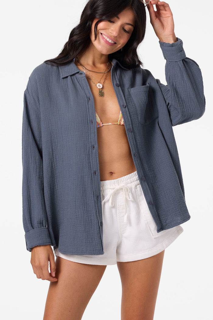 Leni Relaxed Long Sleeve Top - Slate | O'Neill