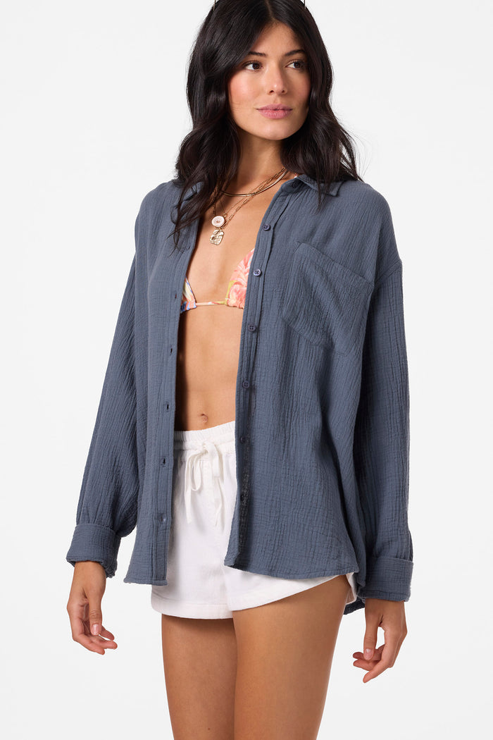 Leni Relaxed Long Sleeve Top - Slate | O'Neill