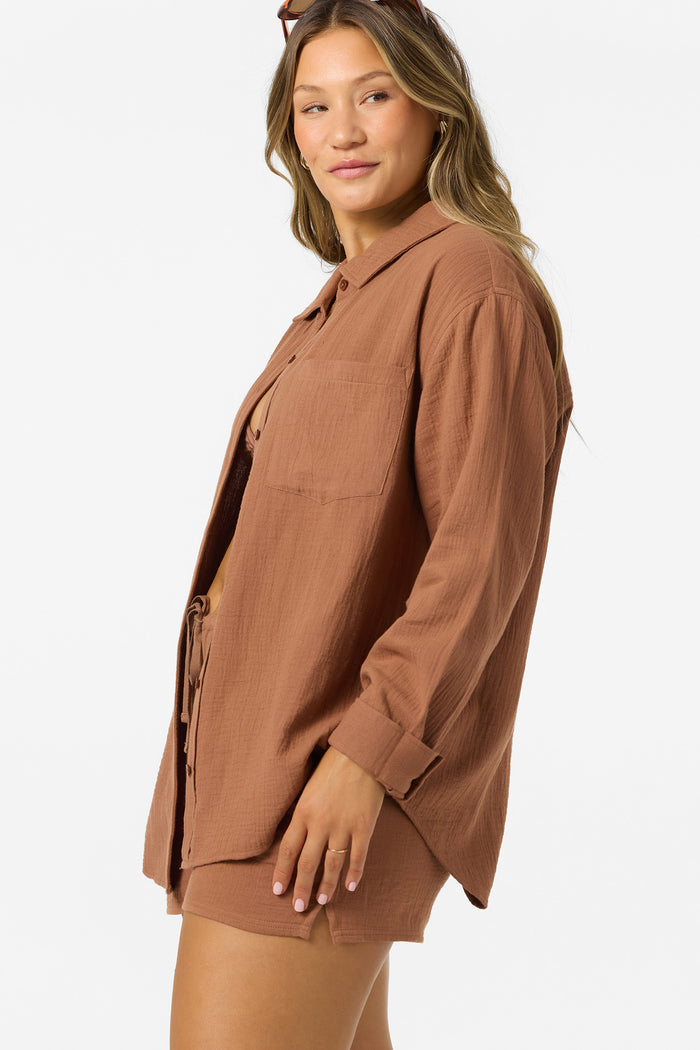 Leni Relaxed Long Sleeve Top - Carob Brown | O'Neill