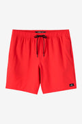 Lennox Hermosa Solid Elastic Waist 17" Swim Trunks - Chili Pepper | O'Neill