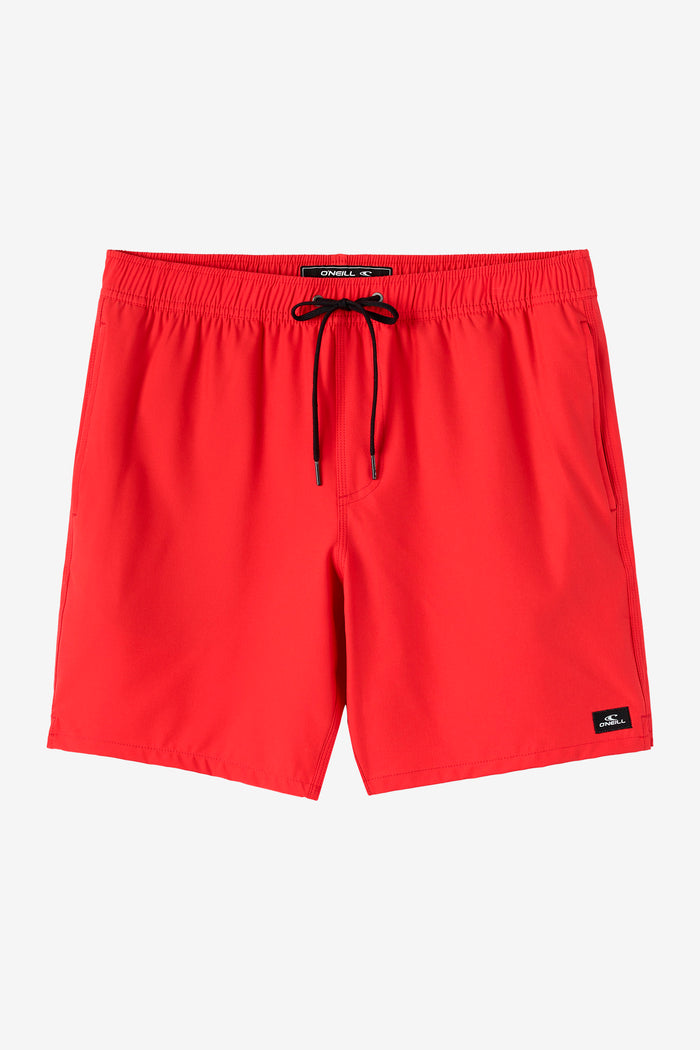 Lennox Hermosa Solid Elastic Waist 17" Swim Trunks - Chili Pepper | O'Neill