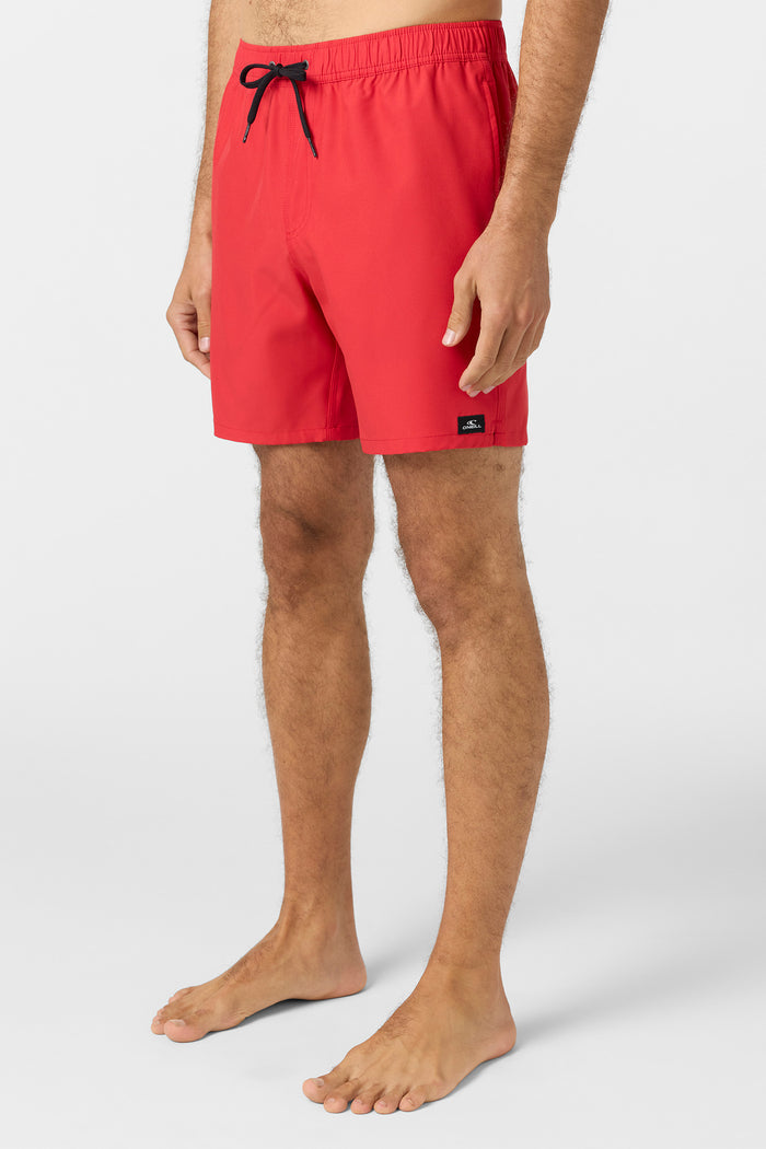 Lennox Hermosa Solid Elastic Waist 17" Swim Trunks - Chili Pepper | O'Neill
