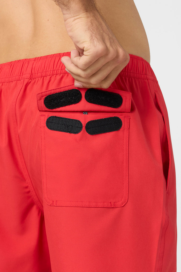 Lennox Hermosa Solid Elastic Waist 17" Swim Trunks - Chili Pepper | O'Neill