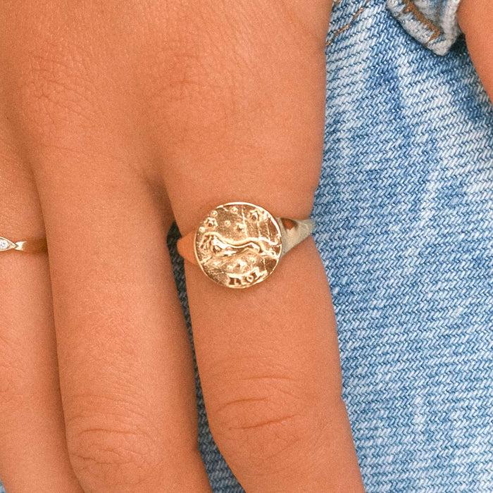 Leo Stargazer Zodiac Ring