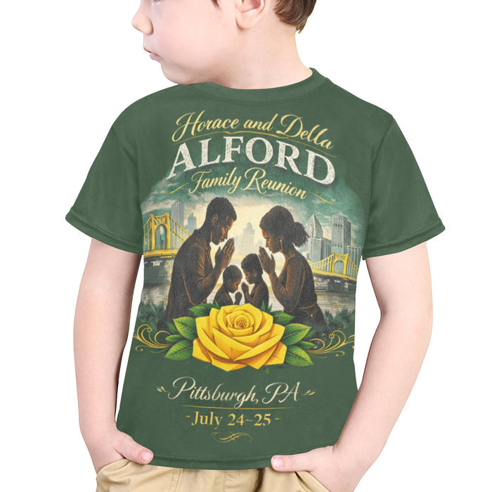 Little Kids' All Over Print Crew Neck T-Shirt