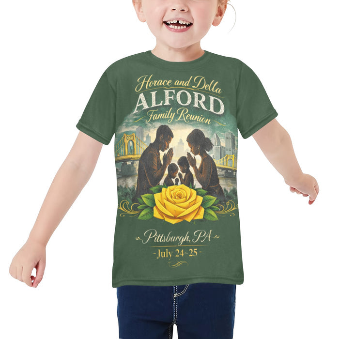Little Kids' All Over Print Crew Neck T-Shirt