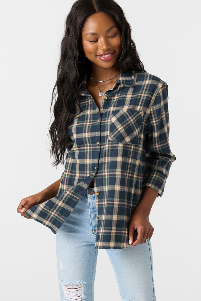 Logan Flannel Long Sleeve Top - Slate | O'Neill