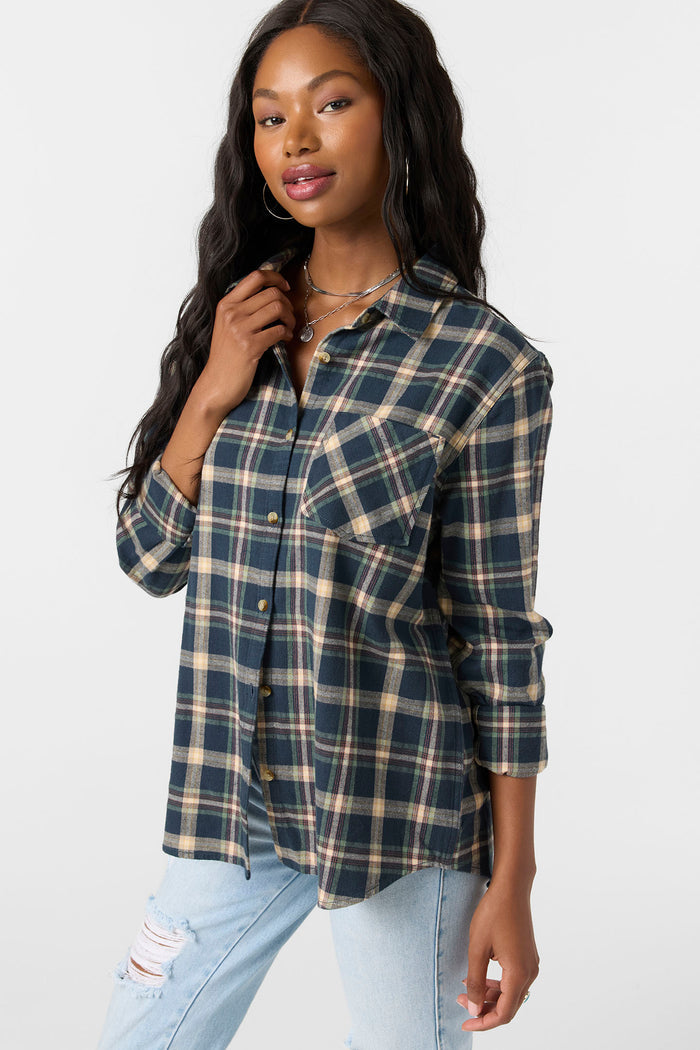 Logan Flannel Long Sleeve Top - Slate | O'Neill