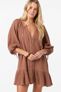 Lou Mini Cover-Up Dress - Carob Brown | O'Neill