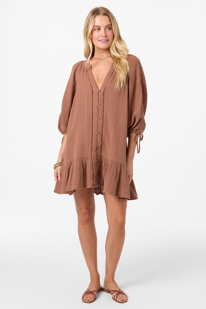 Lou Mini Cover-Up Dress - Carob Brown | O'Neill
