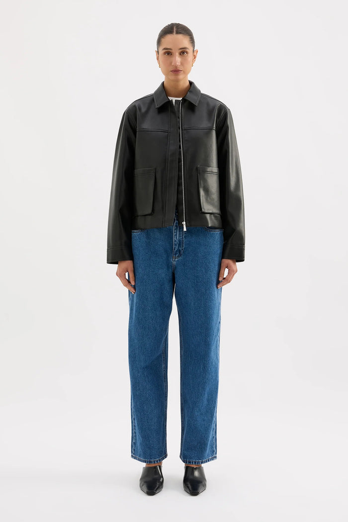 Maude Black Vegan Leather Jacket