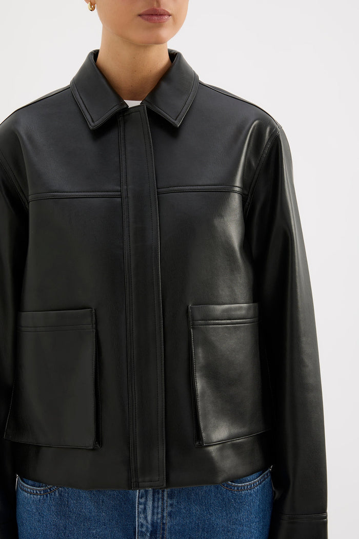 Maude Black Vegan Leather Jacket