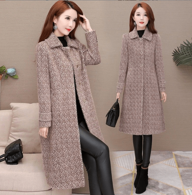 Mid-Length Padded Imitation Mink Fleece Coat for Women - House of Beauty