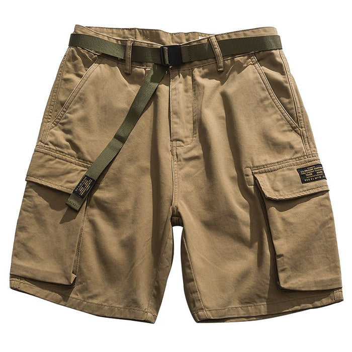 Multi-Pocket Khaki Army Green Work Shorts - House of Beauty