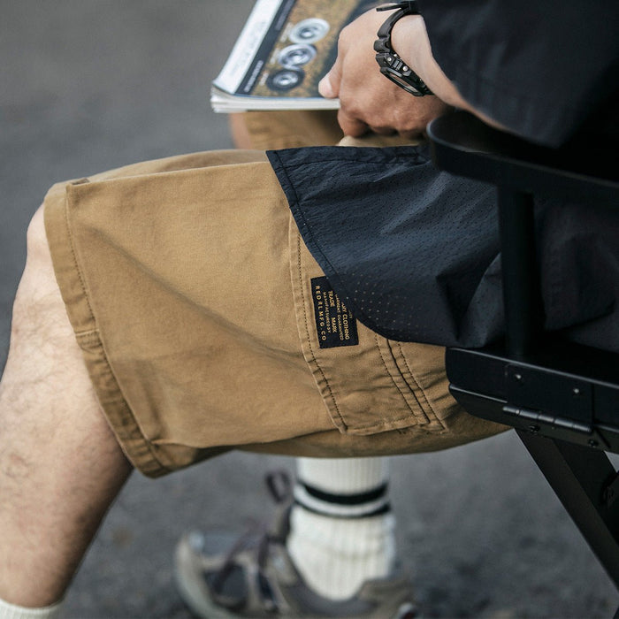 Multi-Pocket Khaki Army Green Work Shorts - House of Beauty