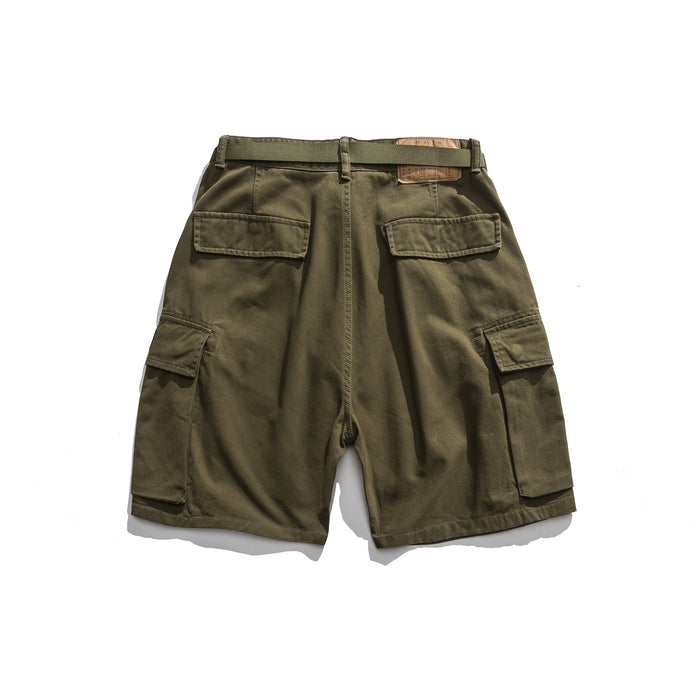 Multi-Pocket Khaki Army Green Work Shorts - House of Beauty