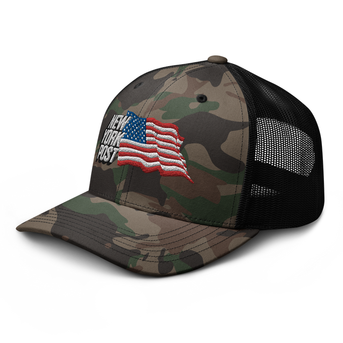 New York Post Flag Camouflage trucker hat