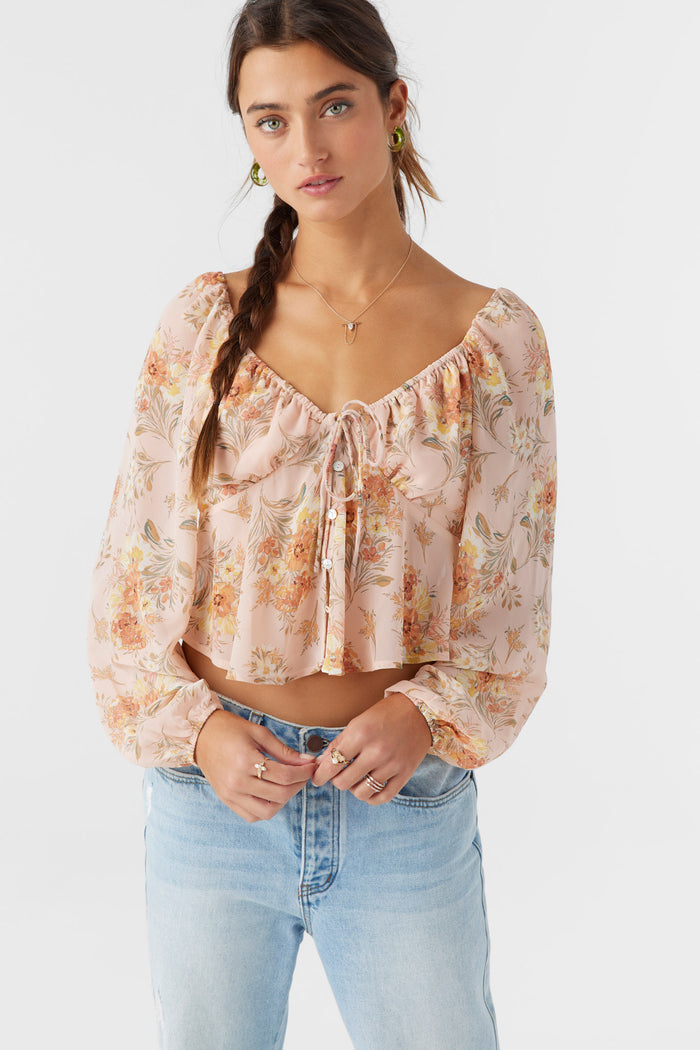 Noa Naya Floral Long Sleeve Top - Rose Dust | O'Neill