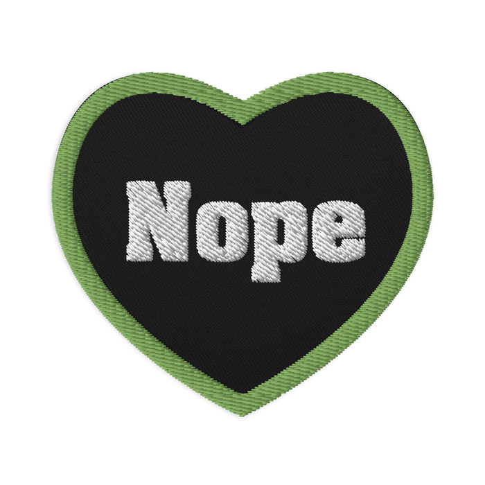 Nope Heart Embroidered patch