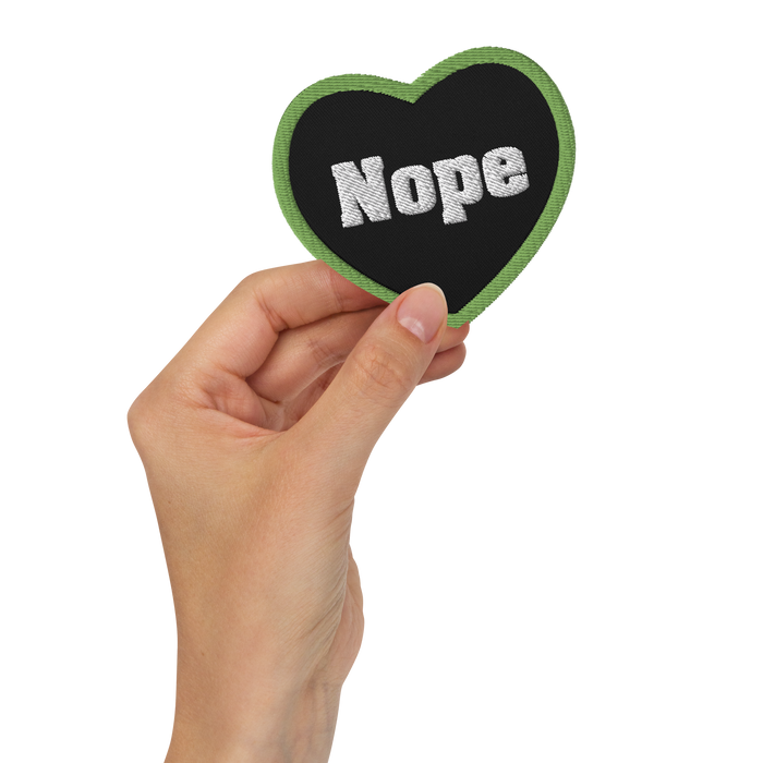 Nope Heart Embroidered patch