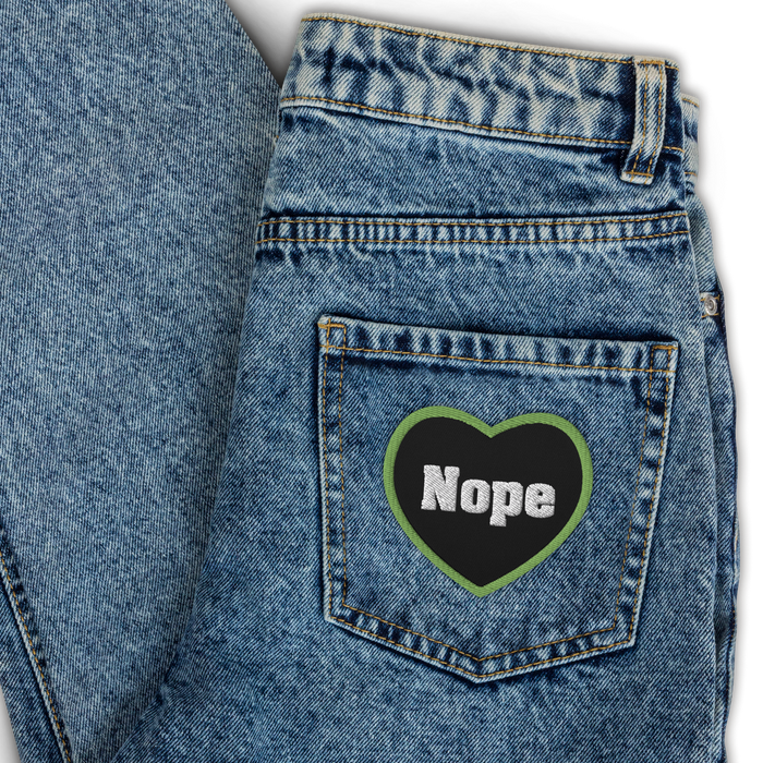 Nope Heart Embroidered patch
