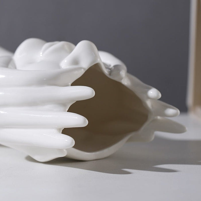 Nordic Creative White Ceramic Body Art Vase Decor - House of Beauty