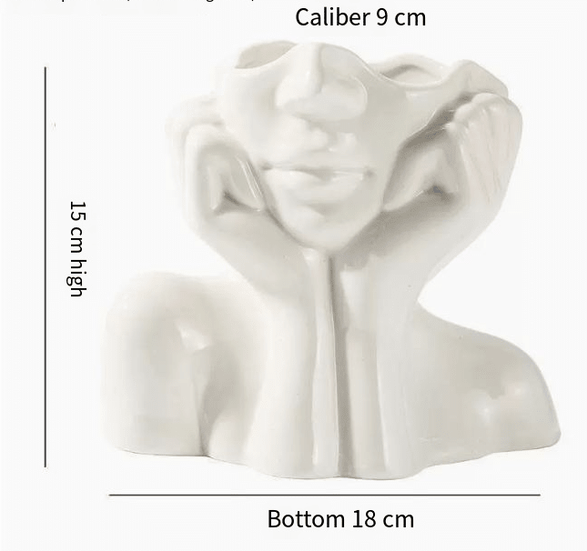 Nordic Creative White Ceramic Body Art Vase Decor - House of Beauty
