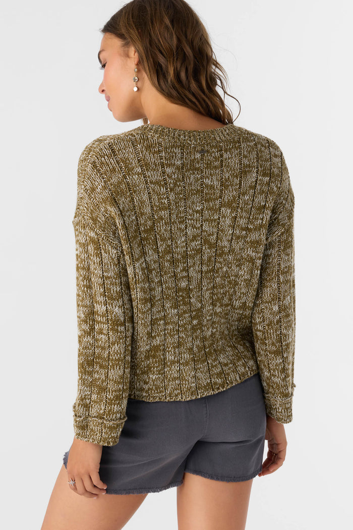 Oceanfront Henley Long Sleeve Sweater - Military Olive | O'Neill
