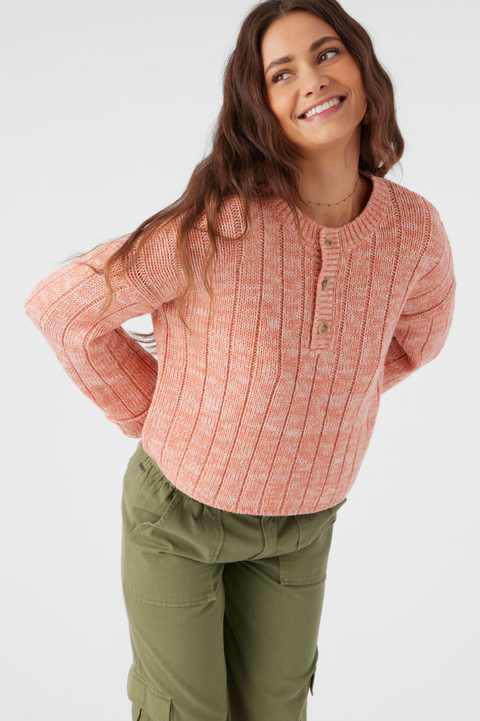Oceanfront Henley Long Sleeve Sweater - Canyon Clay | O'Neill