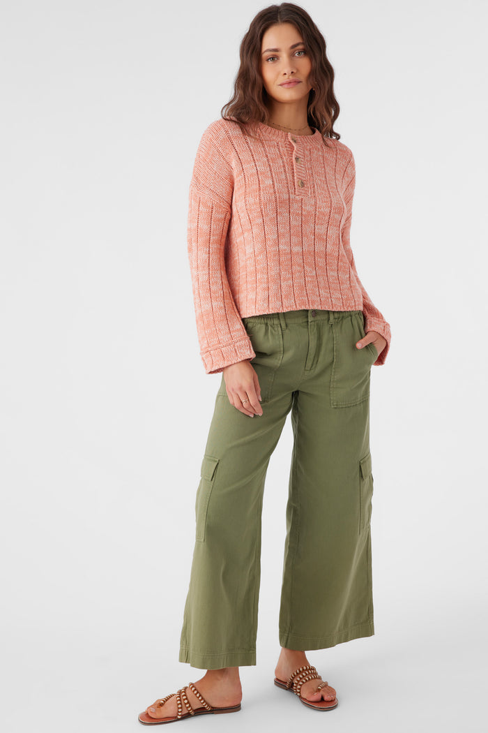 Oceanfront Henley Long Sleeve Sweater - Canyon Clay | O'Neill