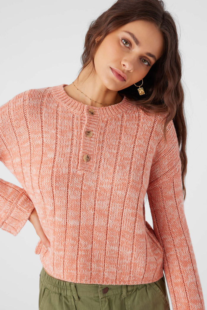 Oceanfront Henley Long Sleeve Sweater - Canyon Clay | O'Neill