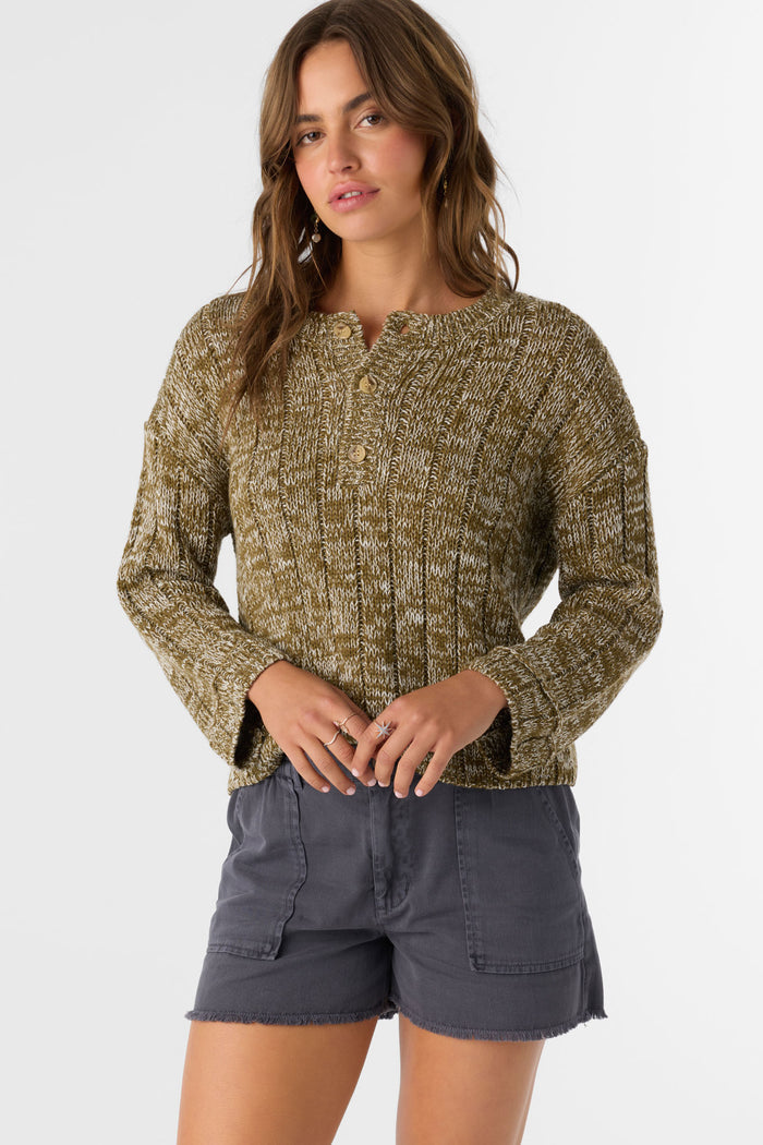 Oceanfront Henley Long Sleeve Sweater -  | O'Neill