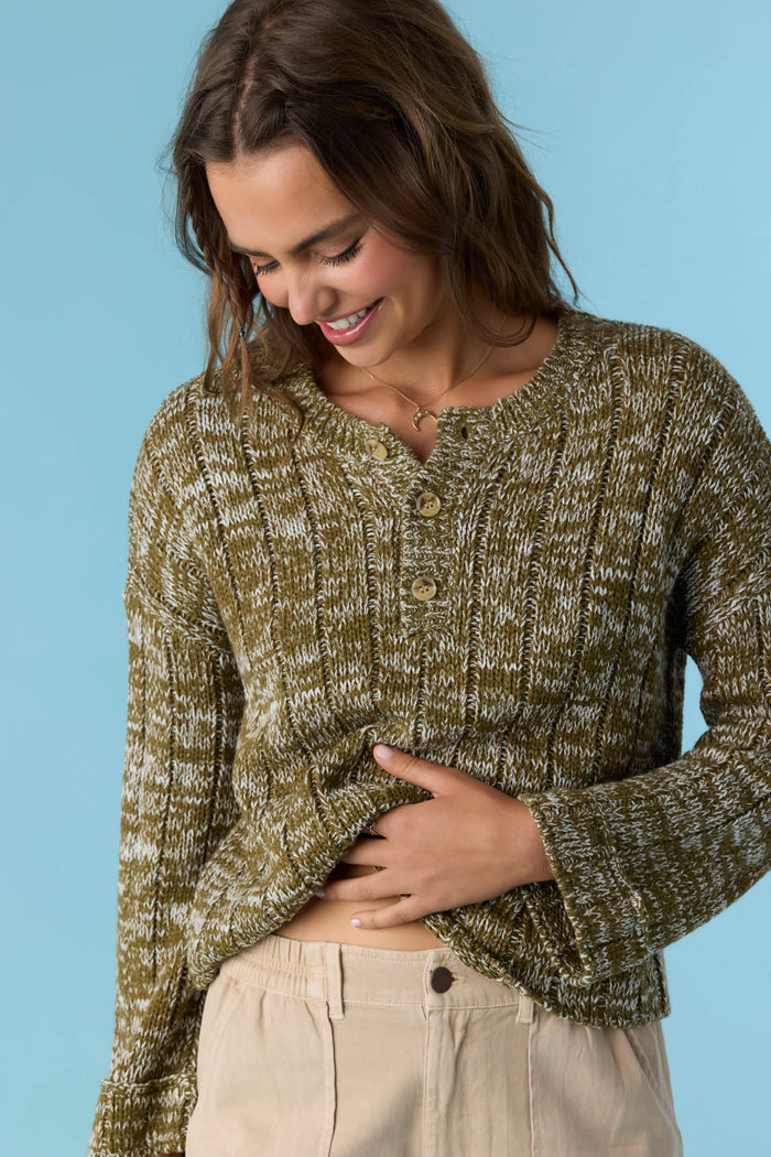 Oceanfront Henley Long Sleeve Sweater -  | O'Neill