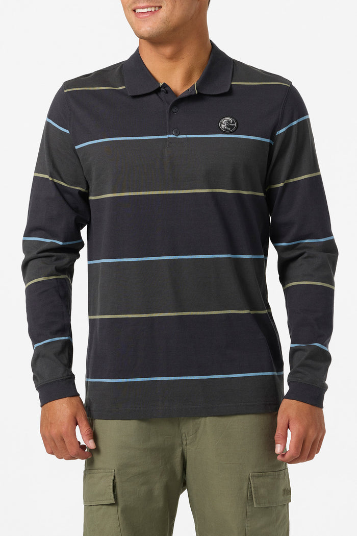 O'Riginals Cassidy Long Sleeve Knit Standard Fit Polo - Black | O'Neill