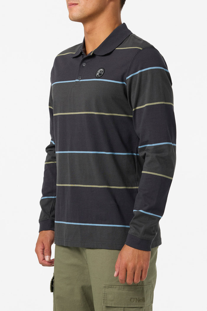 O'Riginals Cassidy Long Sleeve Knit Standard Fit Polo - Black | O'Neill