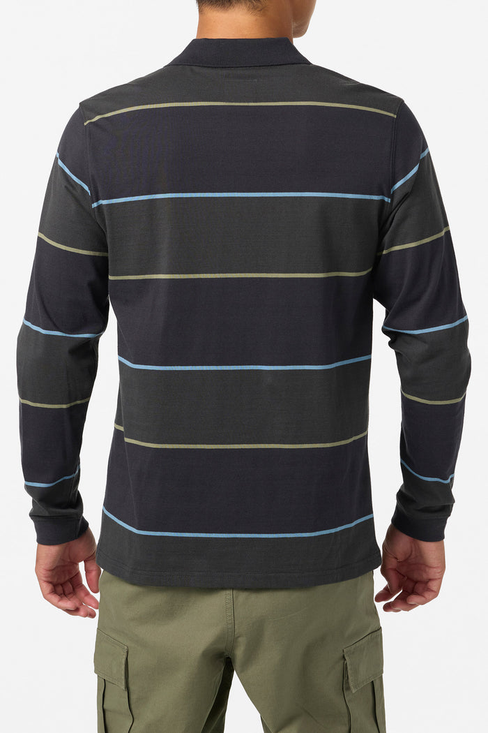 O'Riginals Cassidy Long Sleeve Knit Standard Fit Polo - Black | O'Neill