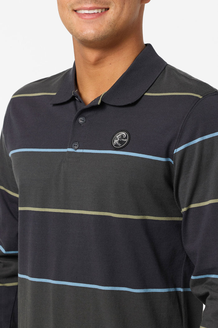 O'Riginals Cassidy Long Sleeve Knit Standard Fit Polo - Black | O'Neill