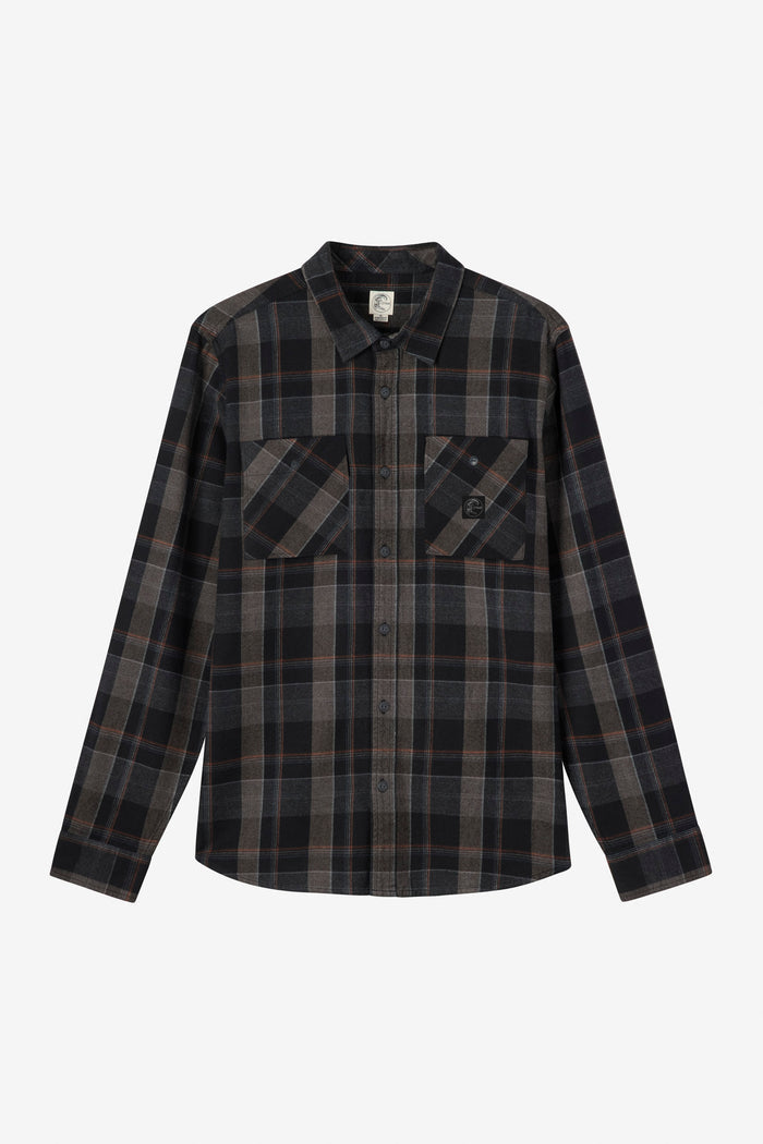 O'Riginals Clashed Flannel Standard Fit Long Sleeve Shirt - Black | O'Neill