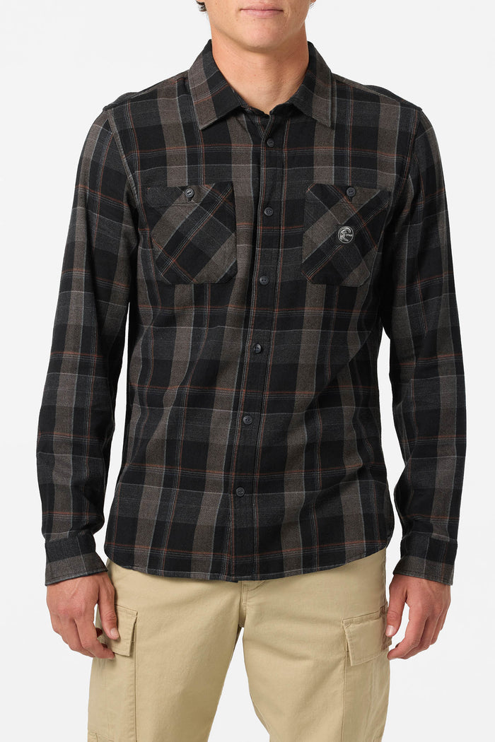 O'Riginals Clashed Flannel Standard Fit Long Sleeve Shirt - Black | O'Neill