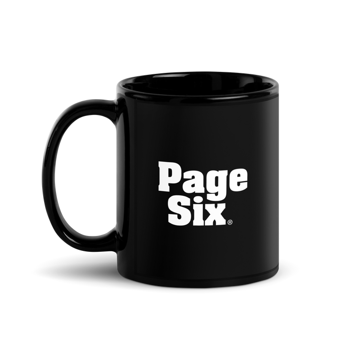 Page Six Black Glossy Mug