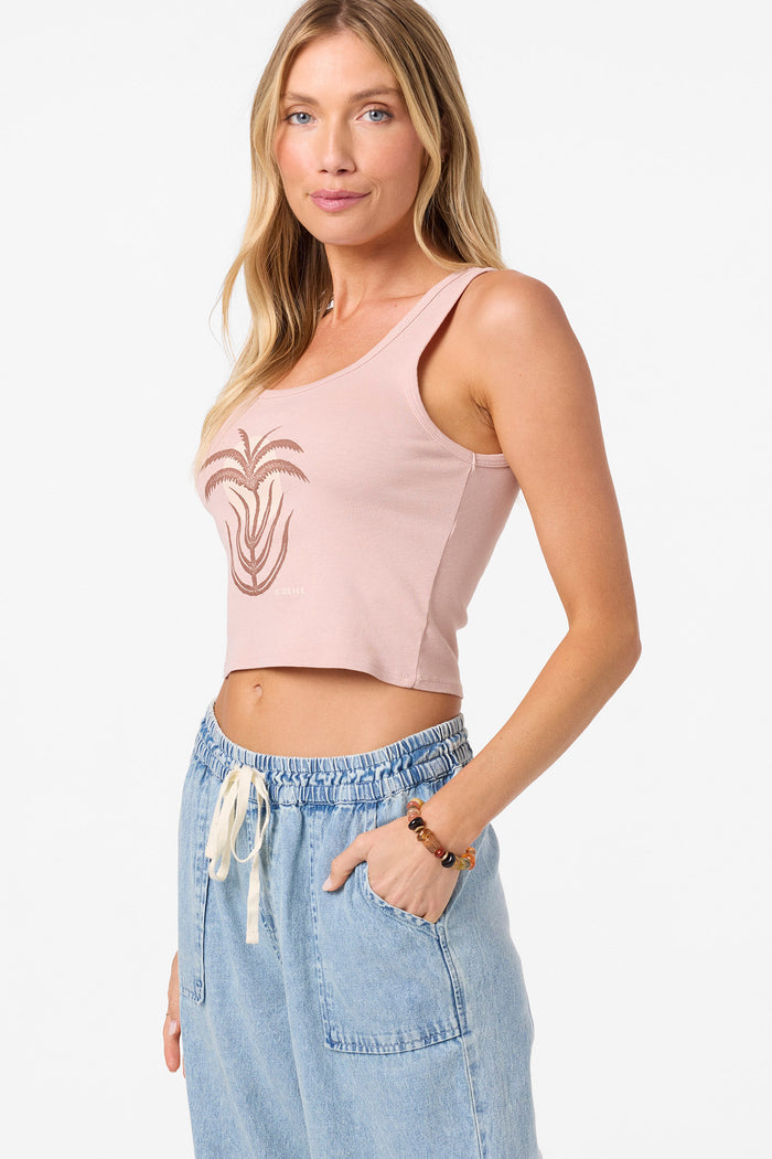 Palm Sun Scoop Neck Tank - Misty Rose | O'Neill