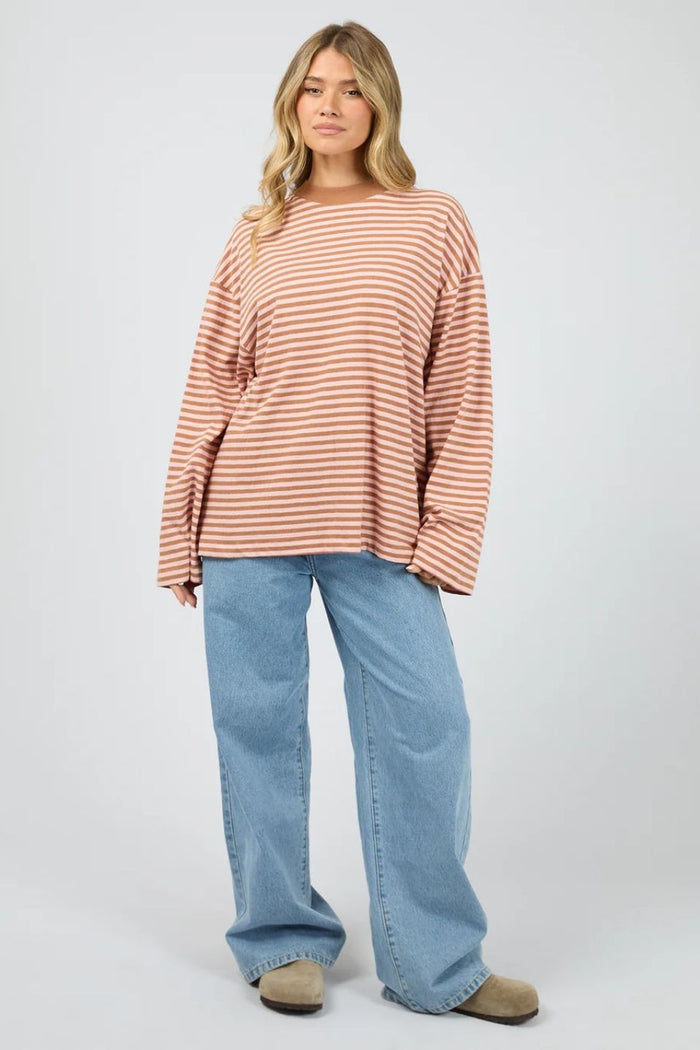 Paloma Cinnamon Pink Stripe LS Cotton Tee